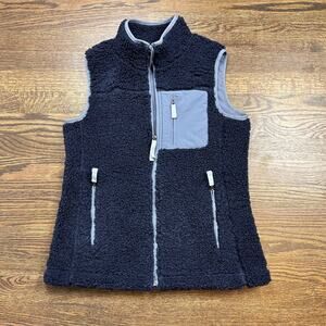 Orvis Vest Womens XS Blue Mad River Sherpa Fleece Full Zip Pocket Outdoor Hiking